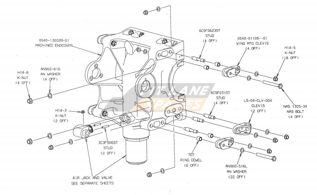  ENDCOVER STUDS & BRACKETS Diagram